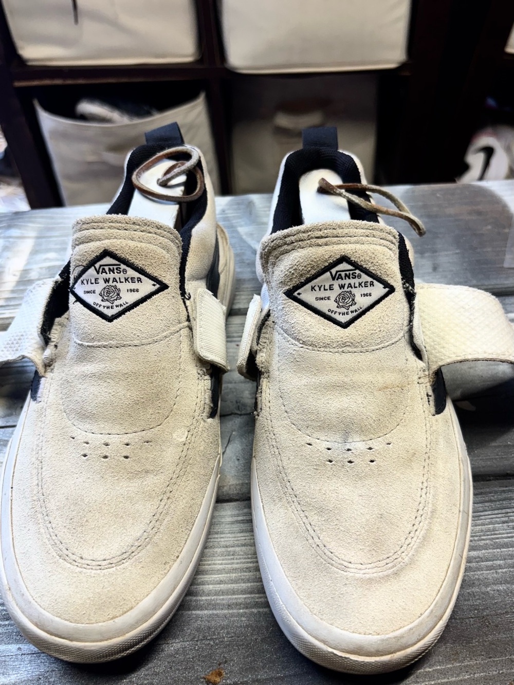 Vans Kyle Walker Suede Sneakers - Cream & Black womens 8